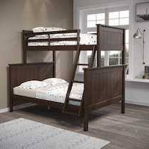 lakelyn dark brown twin over full bunk bed   