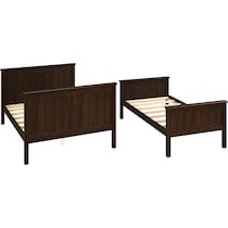 lakelyn dark brown twin over full bunk bed   