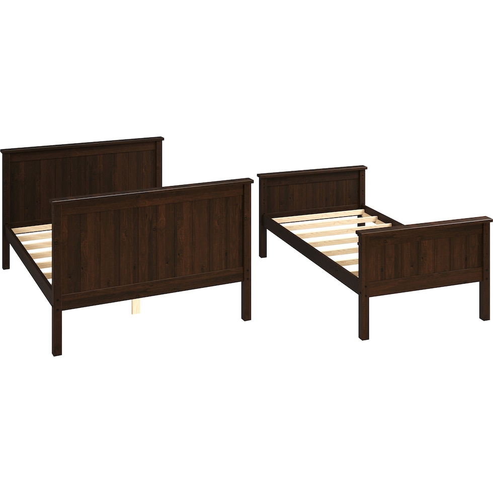 lakelyn dark brown twin over full bunk bed   