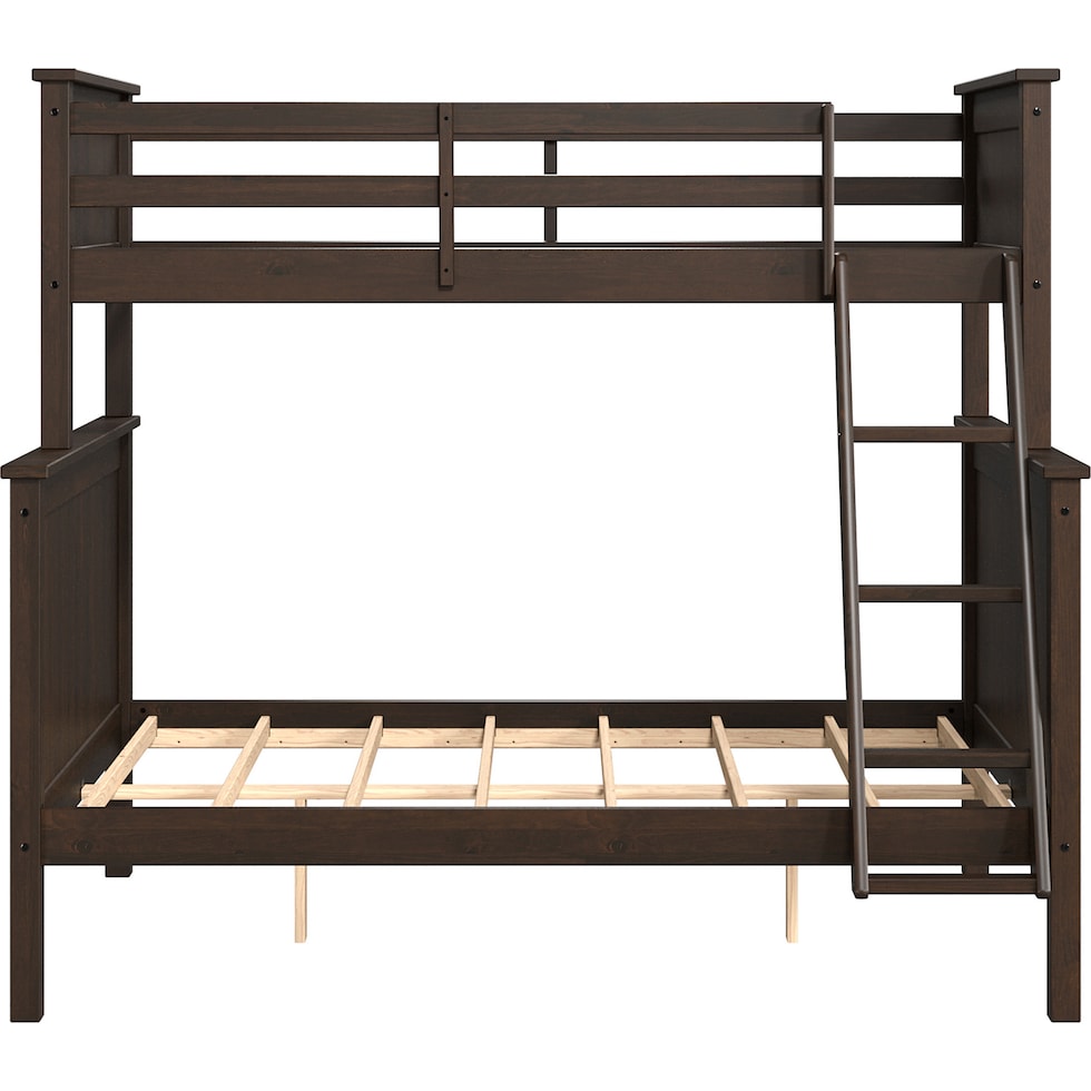 lakelyn dark brown twin over full bunk bed   