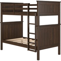 lakelyn dark brown twin over twin bunk bed   