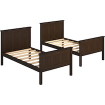 lakelyn dark brown twin over twin bunk bed   