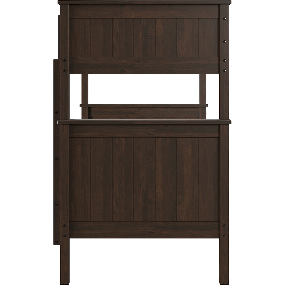 lakelyn dark brown twin over twin bunk bed   