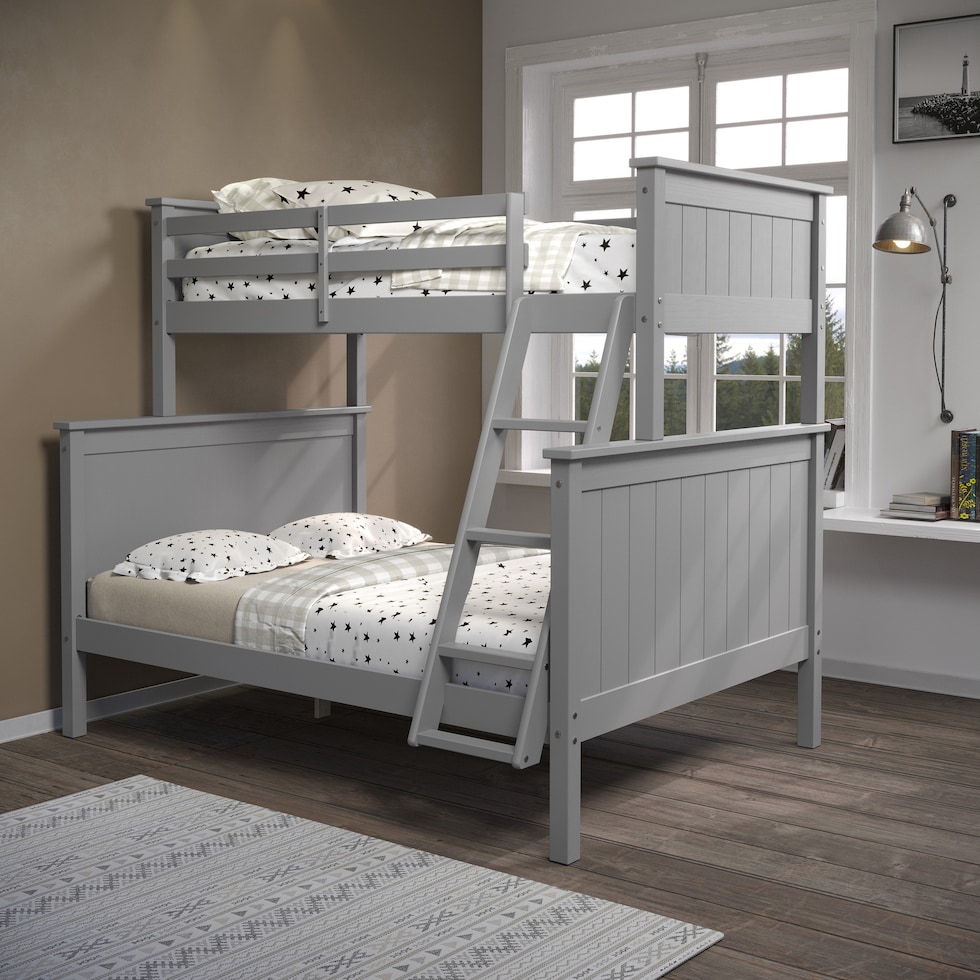 lakelyn gray twin over full bunk bed   