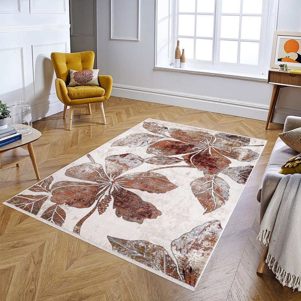 laken cream brown area rug  x    