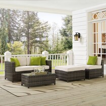 lakeside gray cream outdoor loveseat set   
