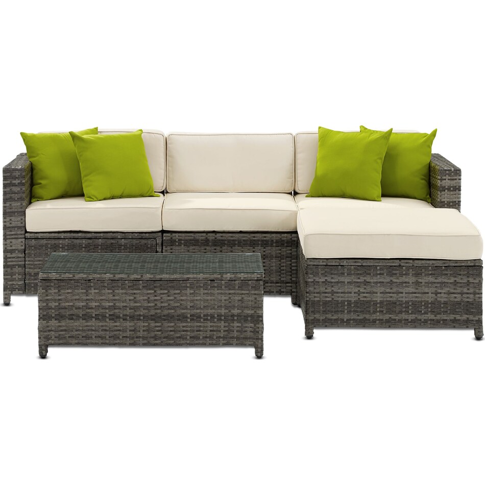 lakeside gray cream outdoor sectional set   