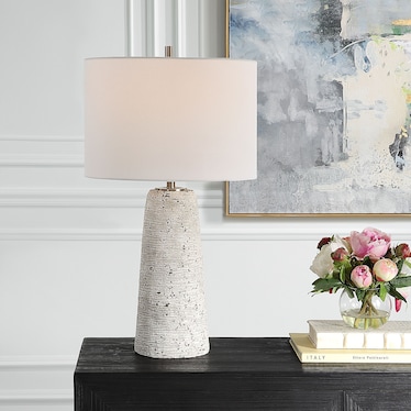 Boaz Table Lamp - Distressed Off-White
