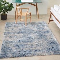 lana shag abstract blue ivory area rug  x    
