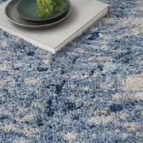 lana shag abstract blue ivory area rug  x    