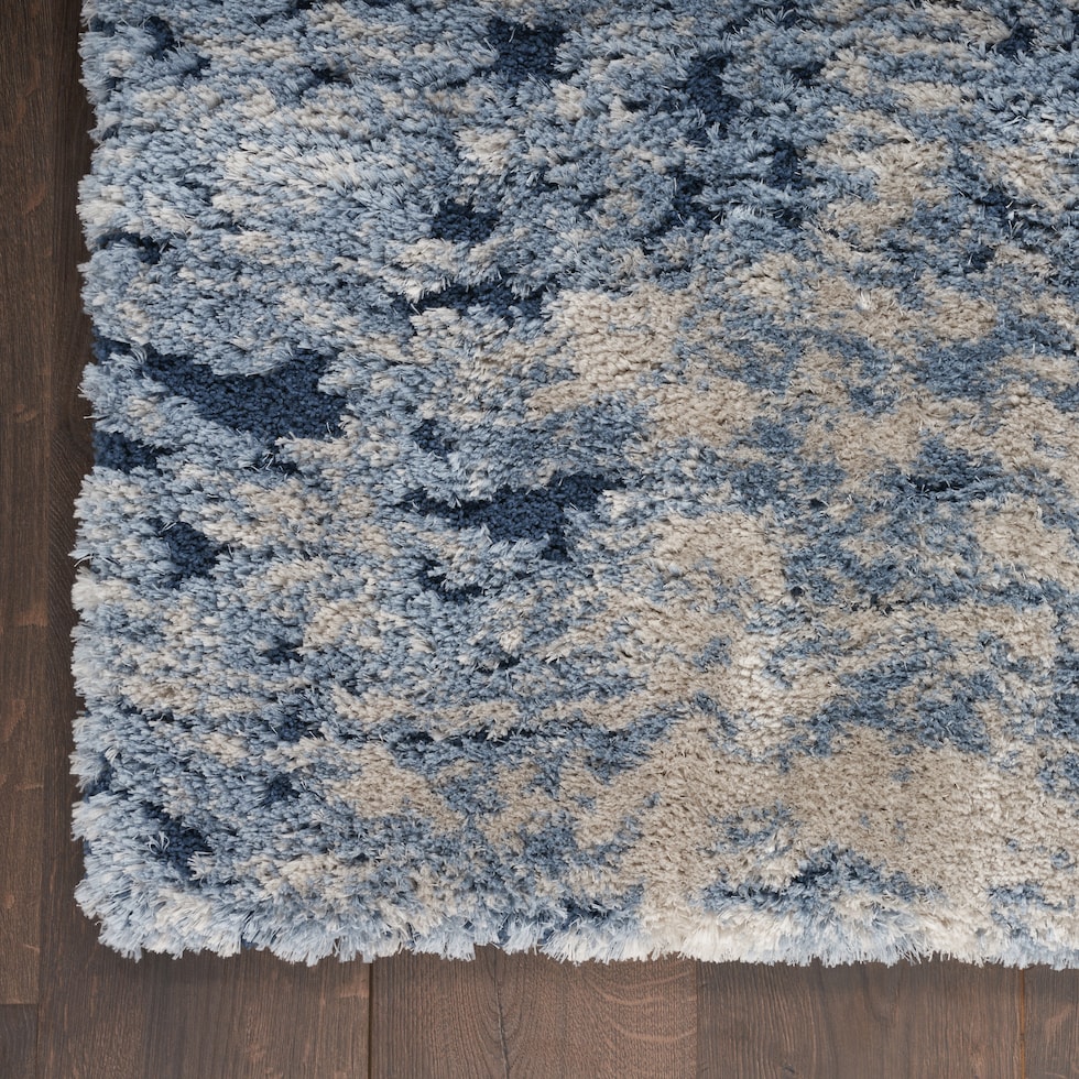 lana shag abstract blue ivory area rug  x    