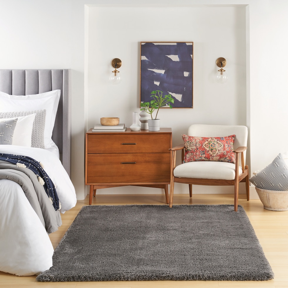 lana shag gray area rug  x    