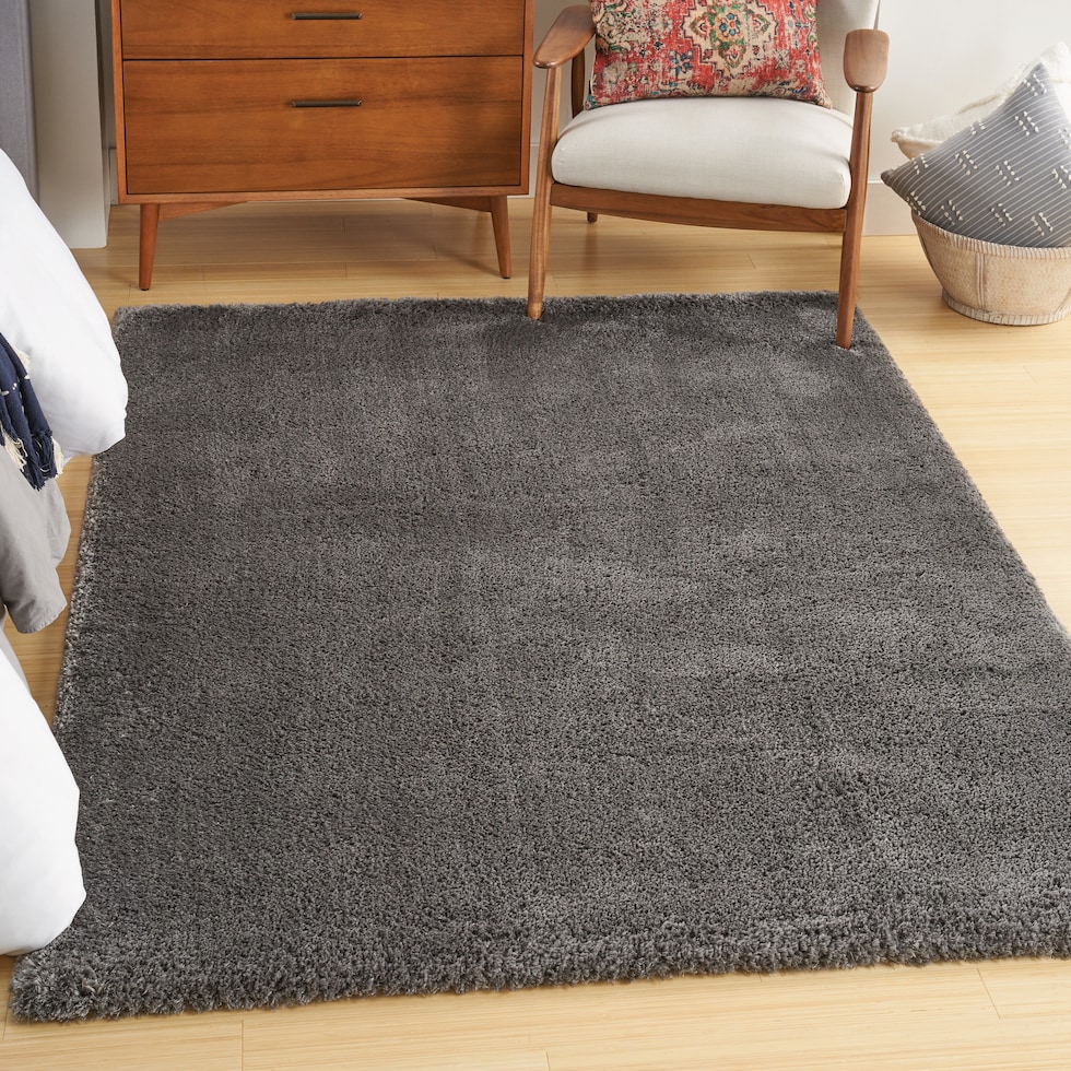 lana shag gray area rug  x    