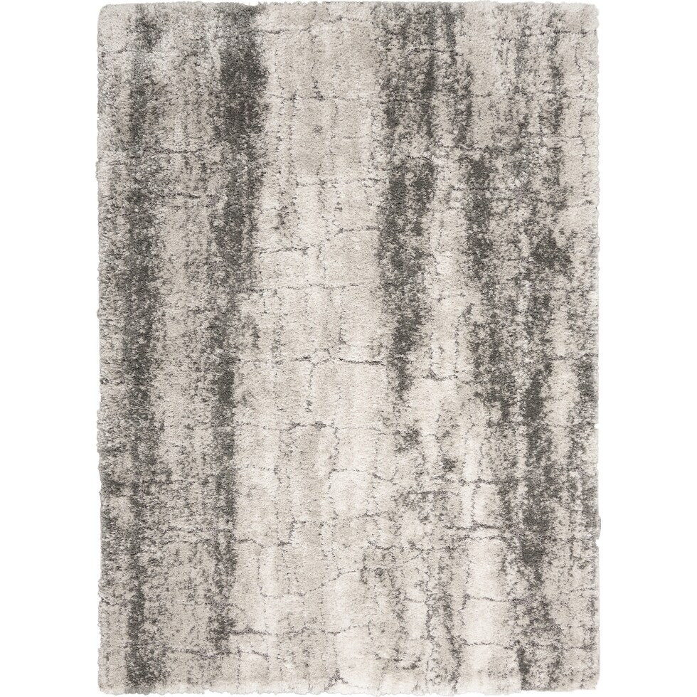 lana shag natural ivory charcoal area rug  x    