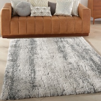 lana shag natural ivory charcoal area rug  x    
