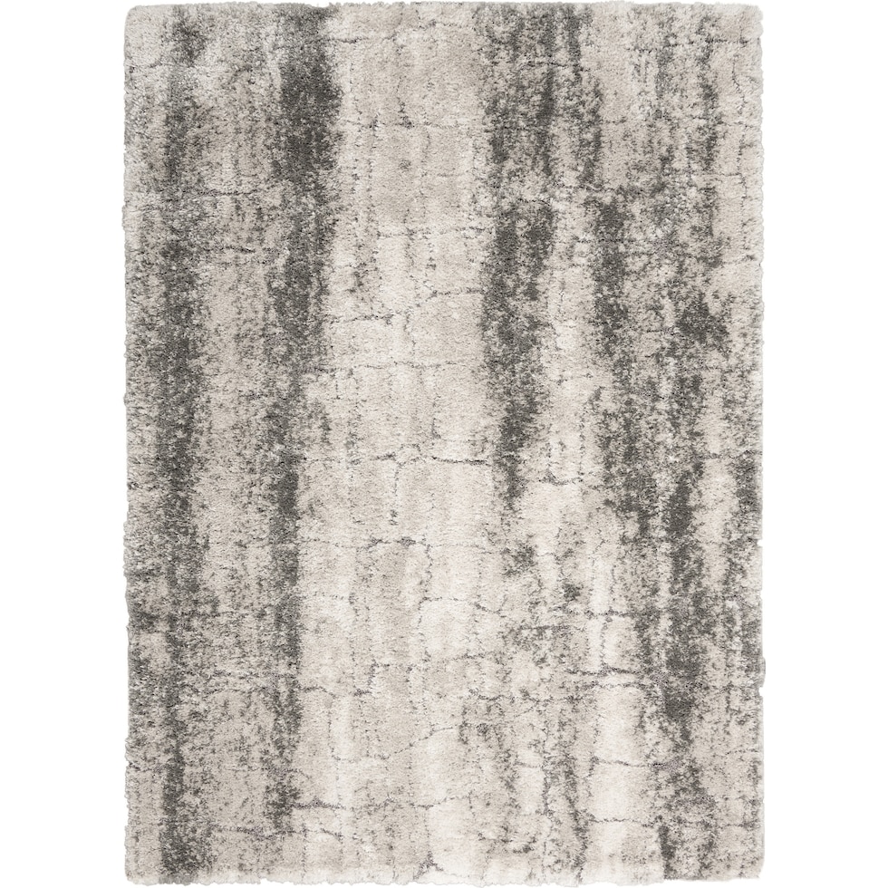 lana shag natural ivory charcoal area rug  x    