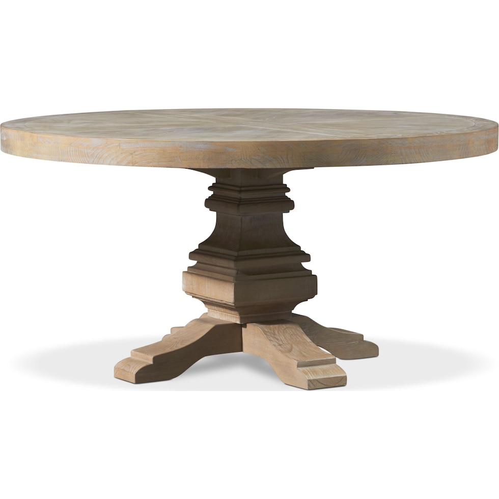 lancaster dark brown round dining table   