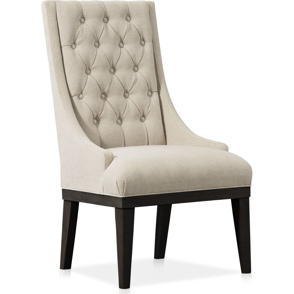 lancaster dark brown upholstered side chair   