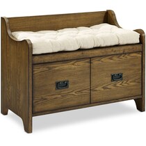 landon dark brown entryway storage bench   