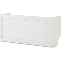 landon white entryway storage shelf   