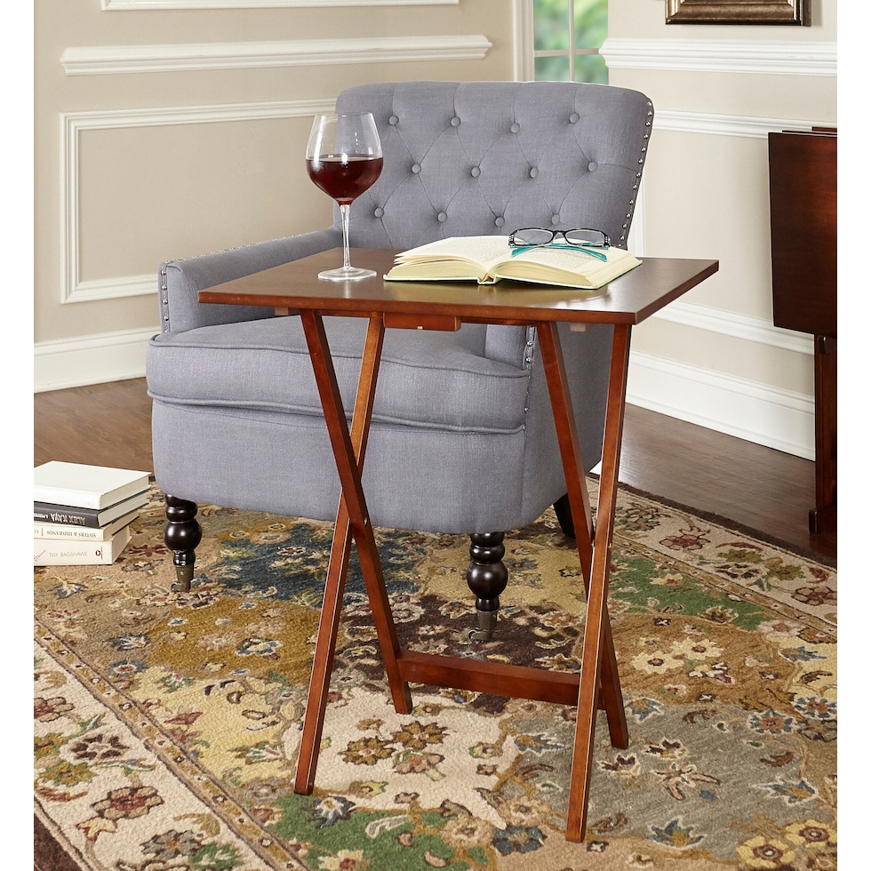 langston dark brown tray table   