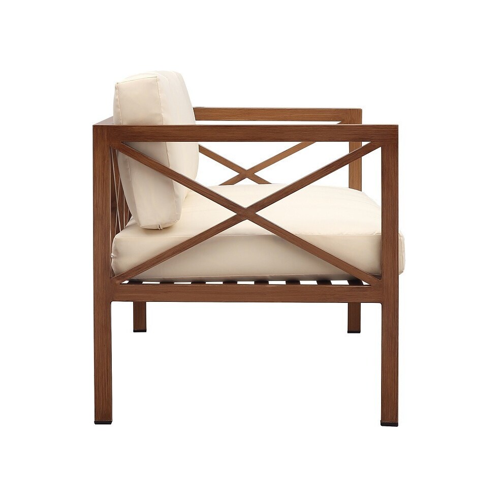 lanikai brown cream outdoor loveseat set   