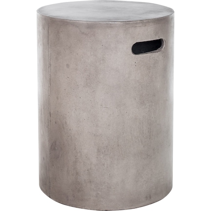 Laos Indoor/Outdoor Concrete Accent Table/Stool - Gray