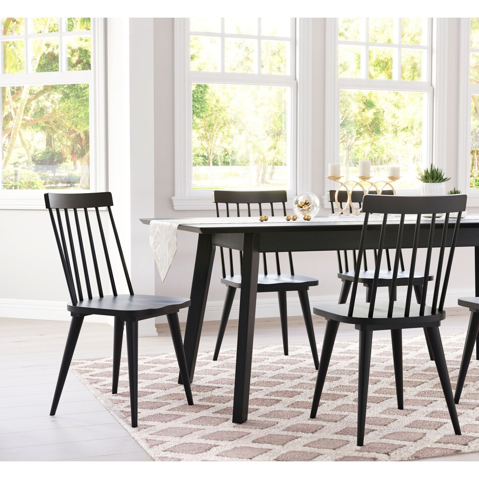 lara black dining chair   