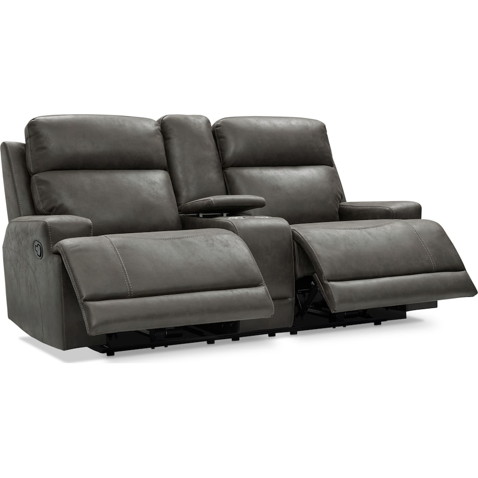 Laredo Manual Reclining Loveseat Gray Value City Furniture