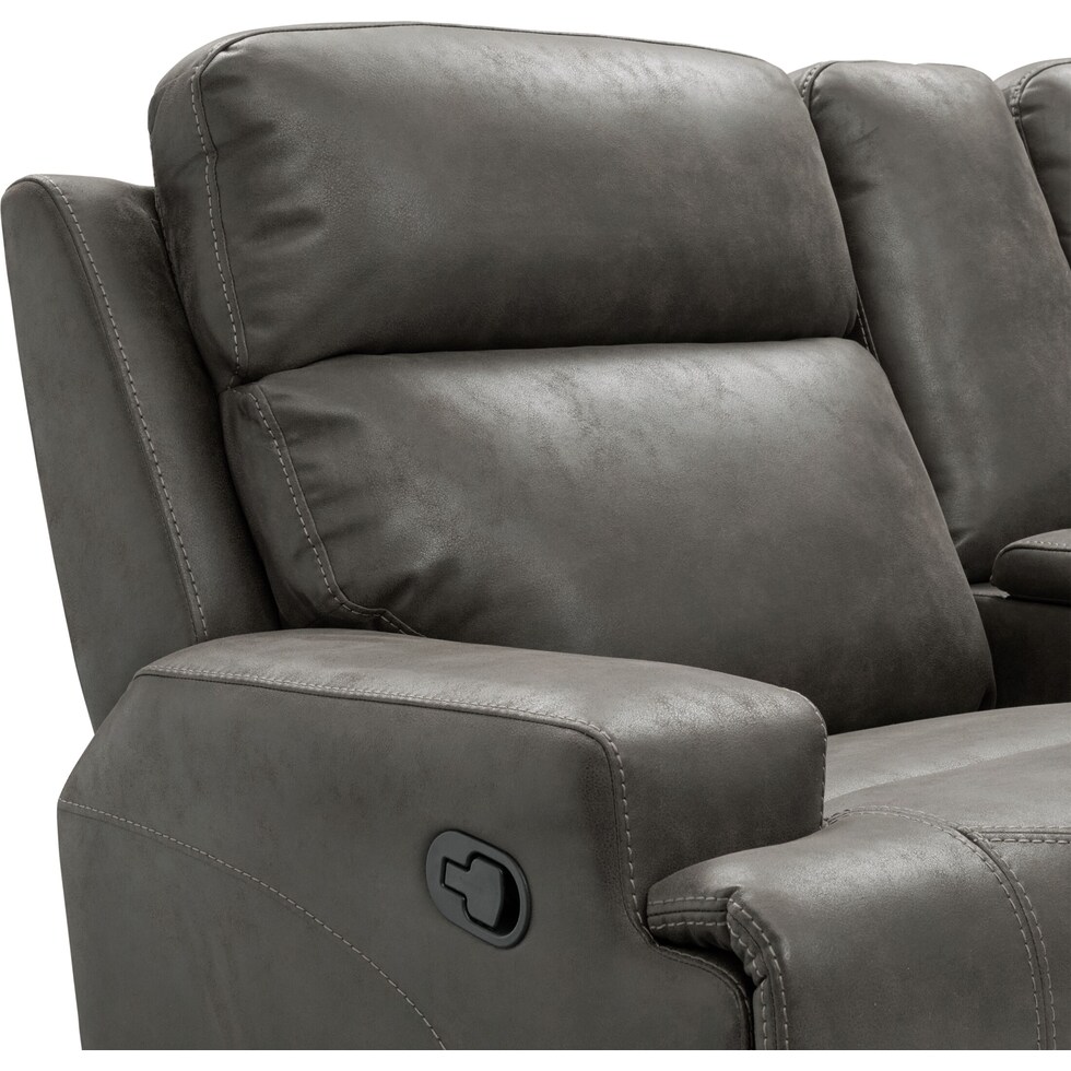 laredo gray manual reclining loveseat   