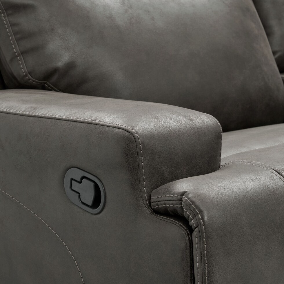 laredo gray manual reclining loveseat   