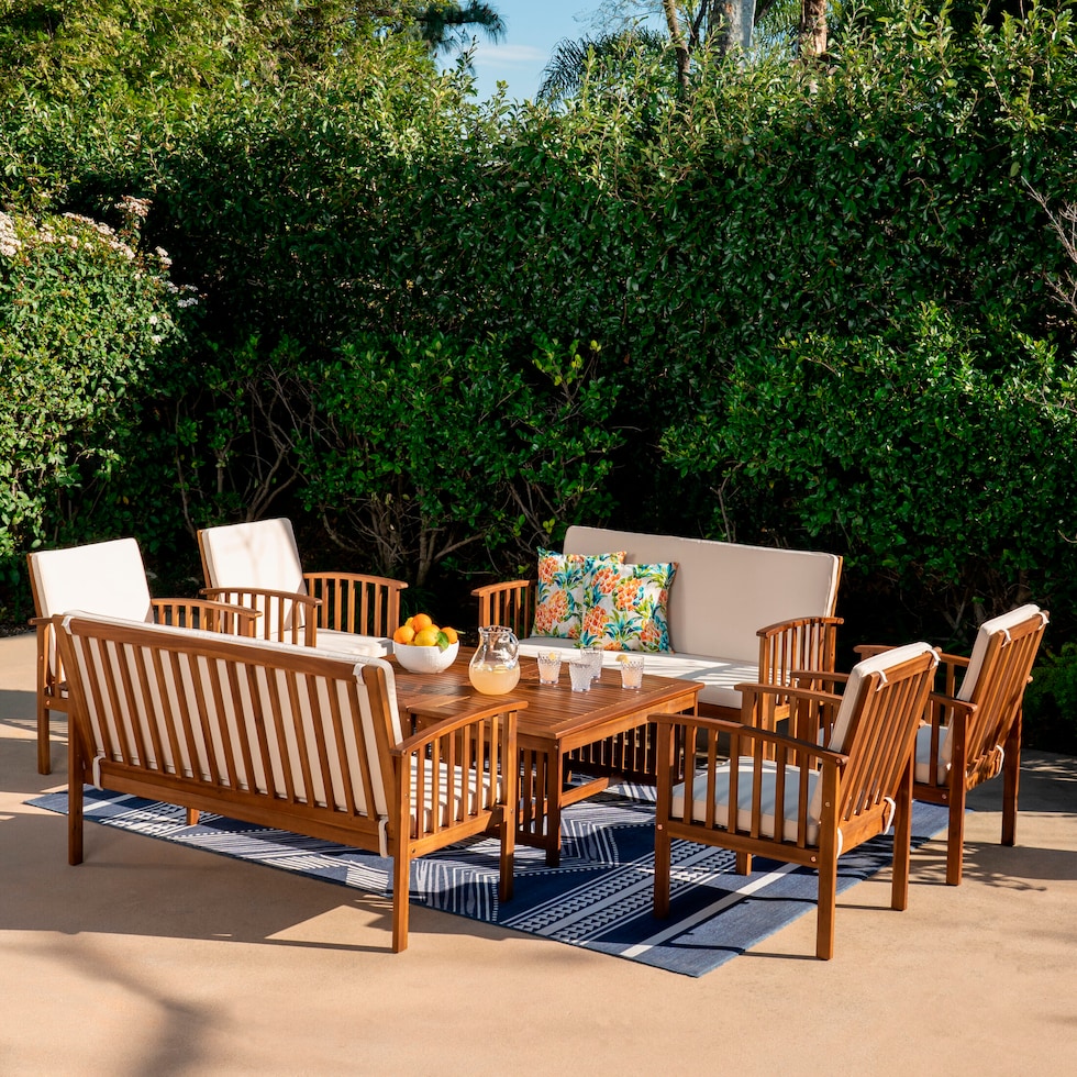 largo beige brown  pc outdoor living   