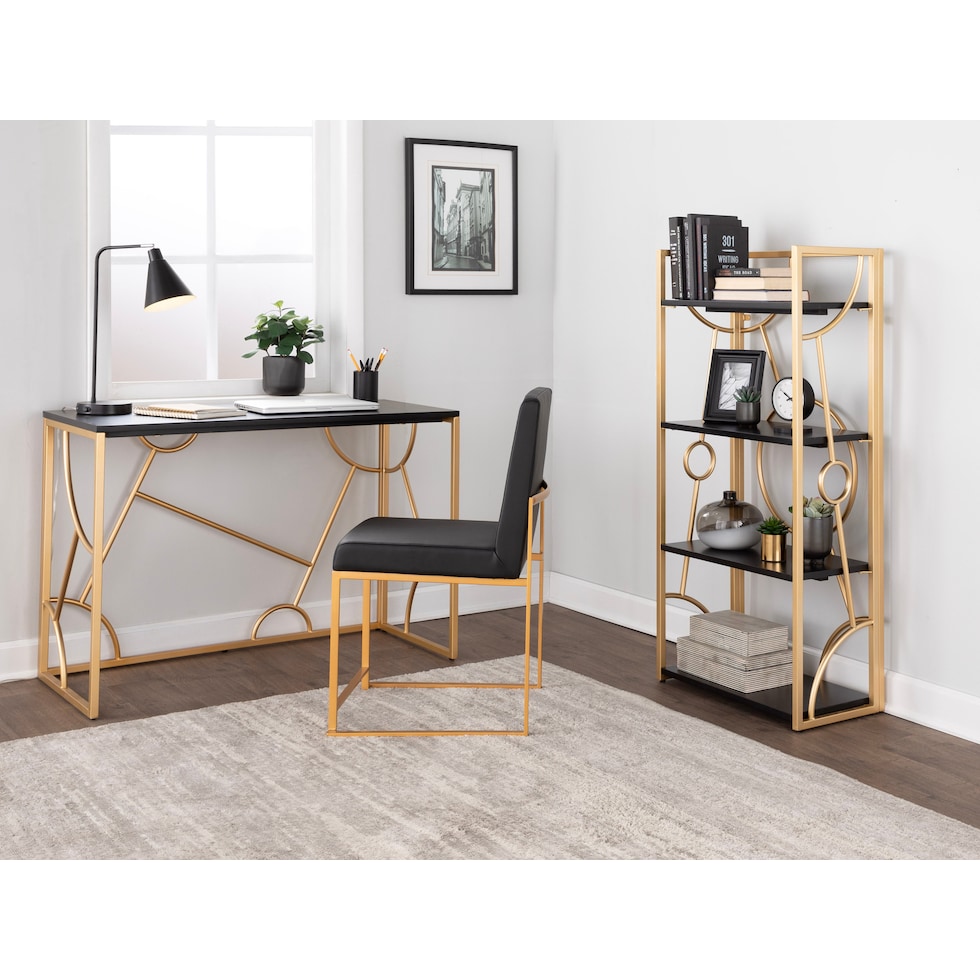 lauryn black gold bookcase   