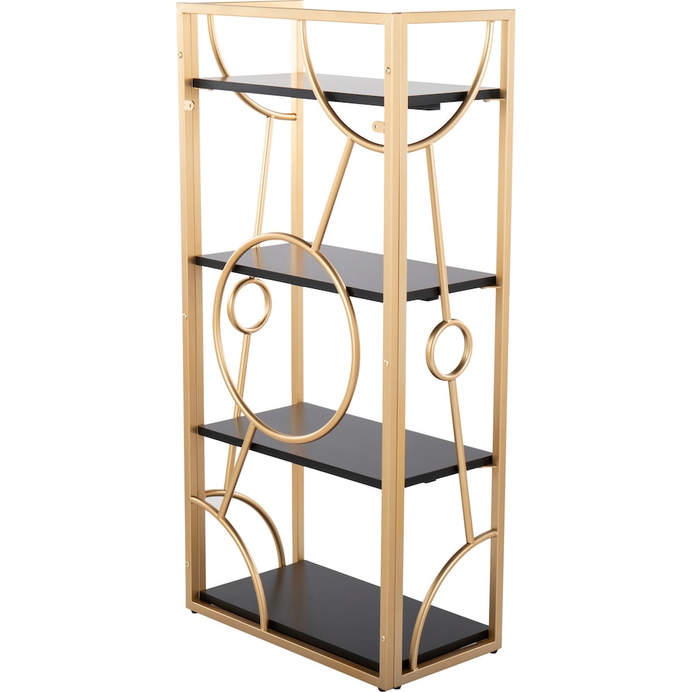 lauryn black gold bookcase   