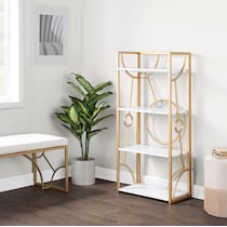 lauryn white gold bookcase   