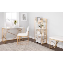 lauryn white gold bookcase   