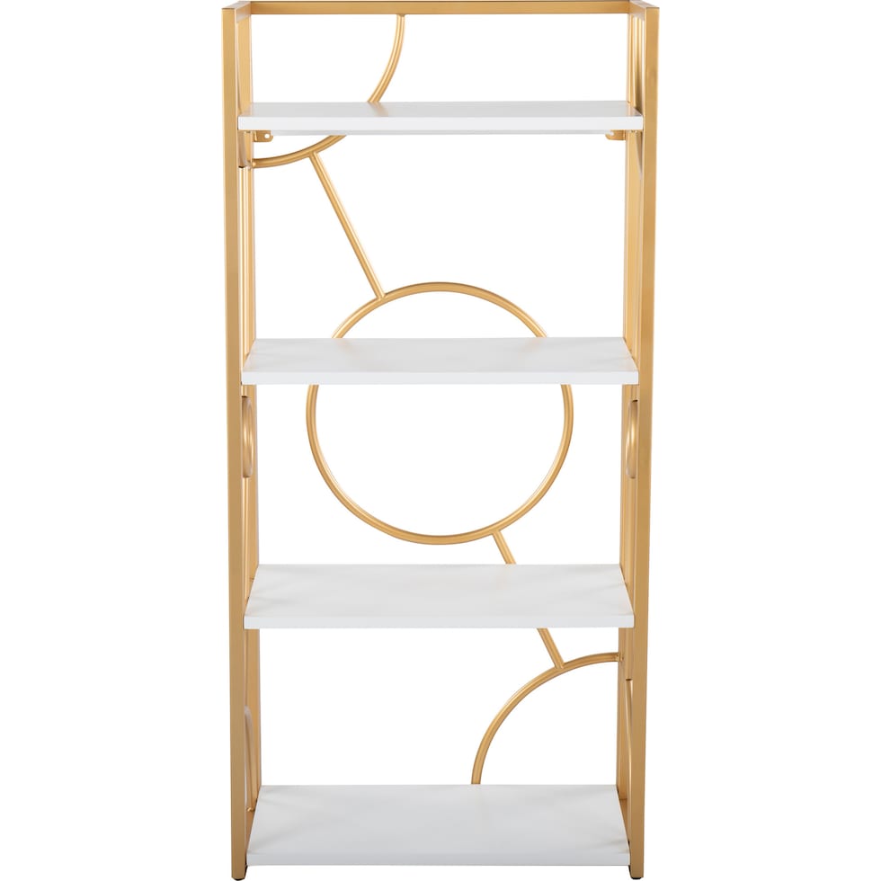 lauryn white gold bookcase   