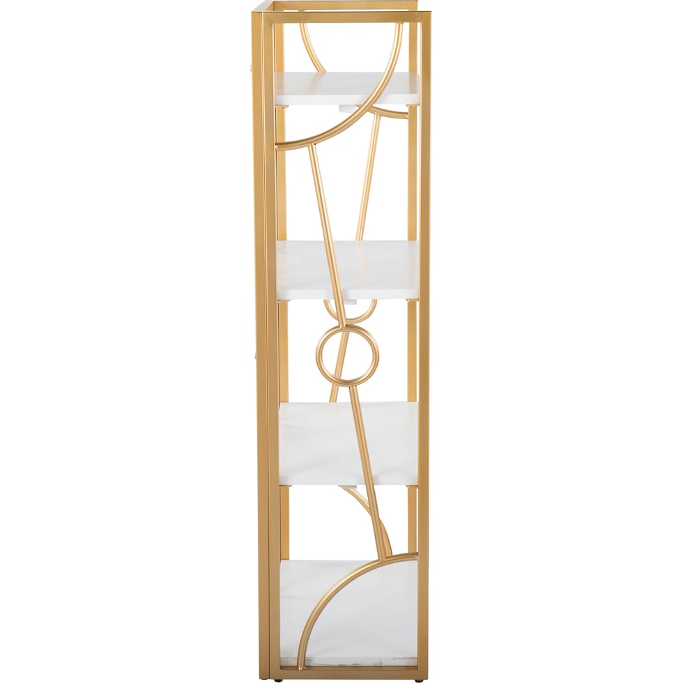 lauryn white gold bookcase   