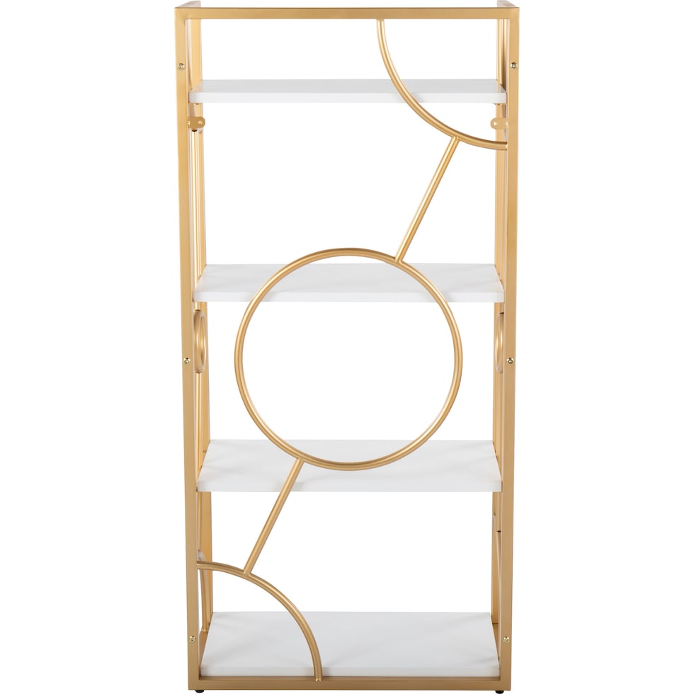 lauryn white gold bookcase   