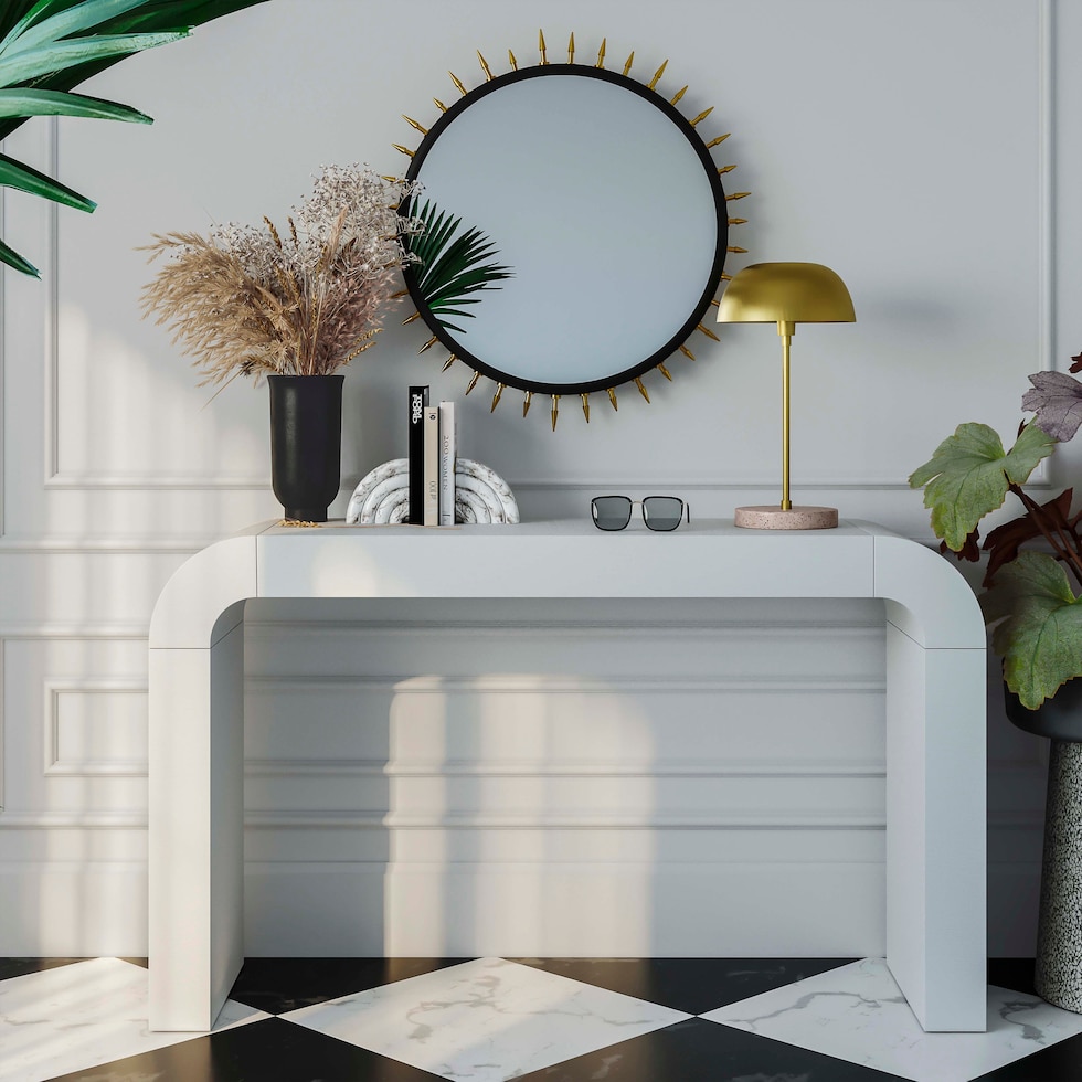 laverne white console table   