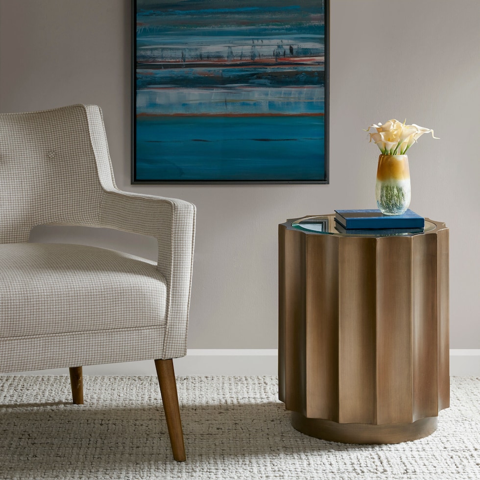 lea dark brown accent table   