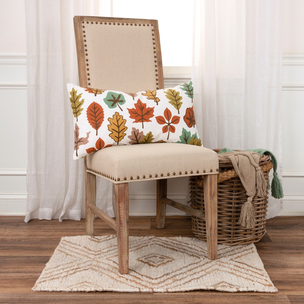 leaf multicolor accent pillow   