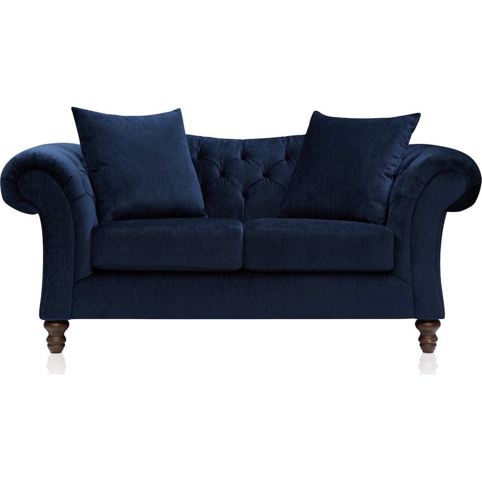 leah blue loveseat   