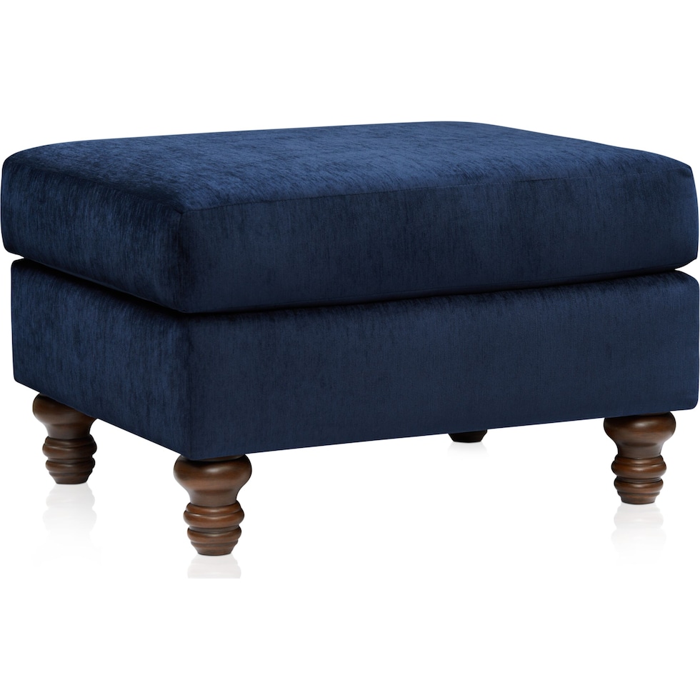 leah blue ottoman   