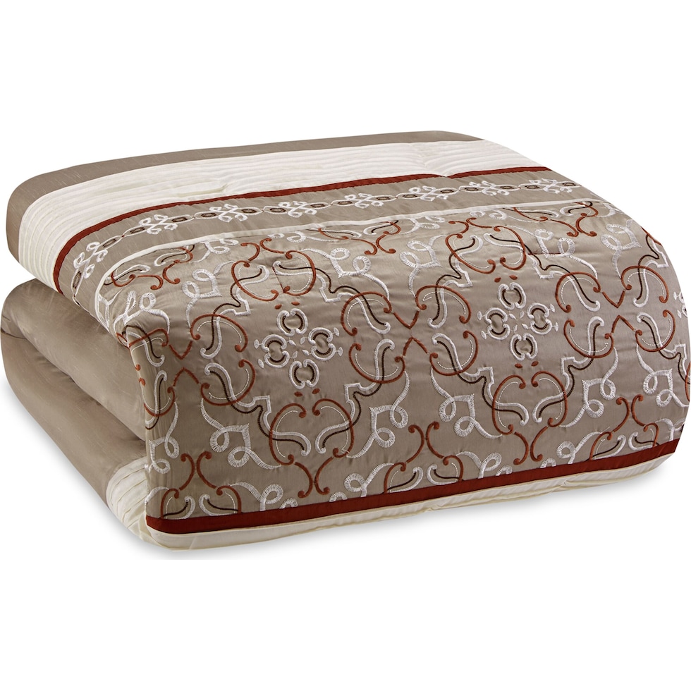 leanna red queen bedding set   