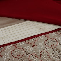 leanna red queen bedding set   