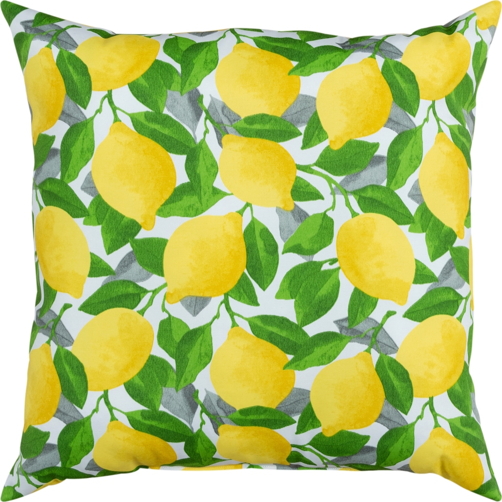 lemons yellow outdoor pillow   