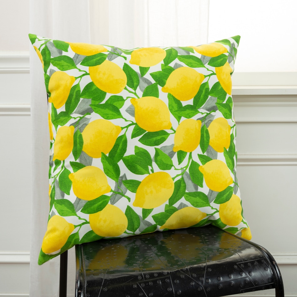 lemons yellow outdoor pillow   