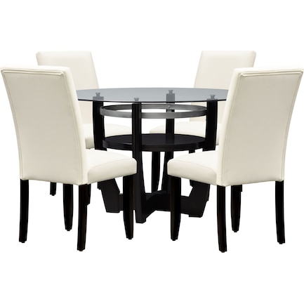 Lennox Dining Table and 4 Dining Chairs - White