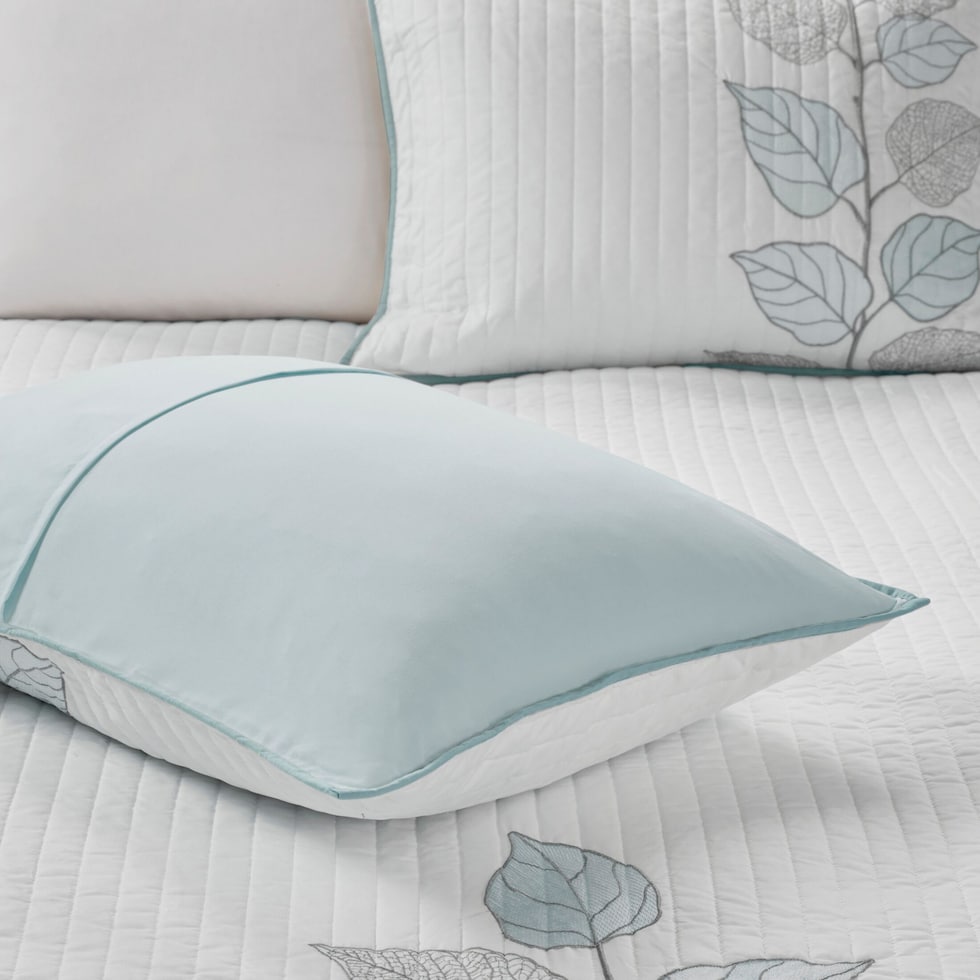 lenora blue full queen bedding set   